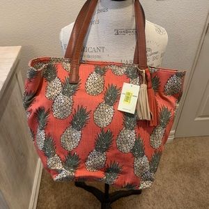 New Lucky Brand Pineapple canvas tote NWT